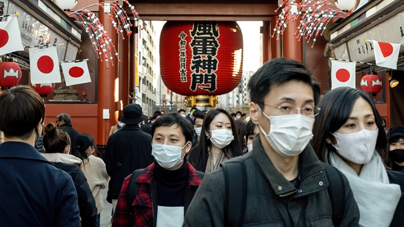 В Японии впервые выявлен очаг заражения новым штаммом коронавируса