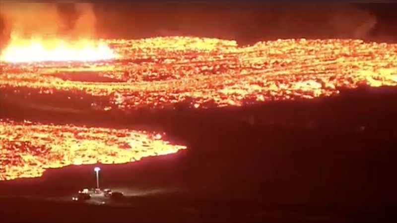 В исландском Гриндавике из-за извержения вулкана загорелось три дома