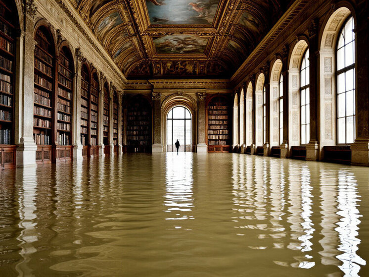 Новая напасть: обворованный Лувр залило водой